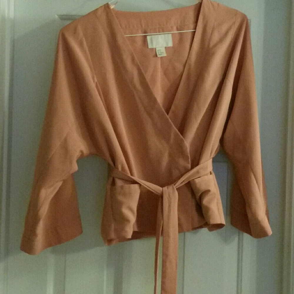 Peach jacket cover up H &M size 8